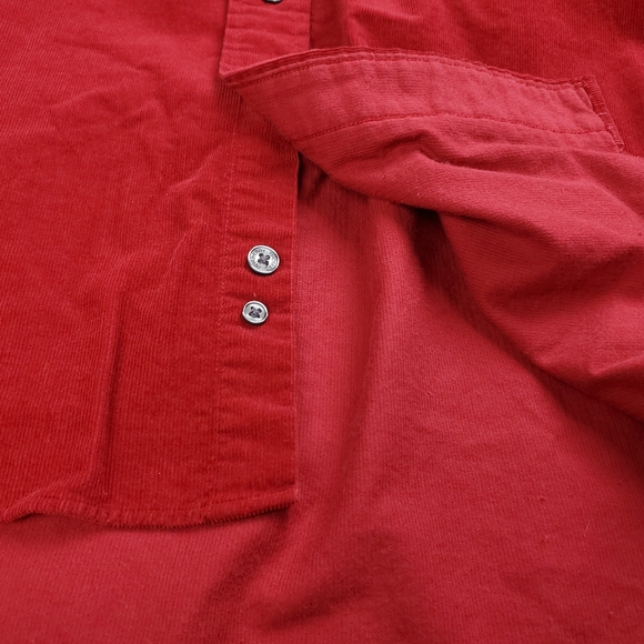 Vintage 90s Thomas Burberry Corduroy Shirt Mens Small Button Down Red Classic - Picture 11 of 13